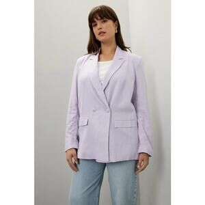 Thakoon x RTR Lilac Linen Blazer Size 10 with Loose Button